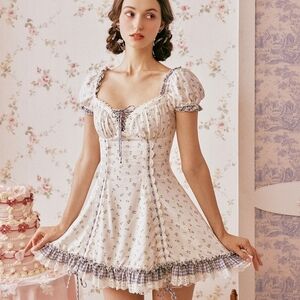 Lacemade White Floral Mini Dress